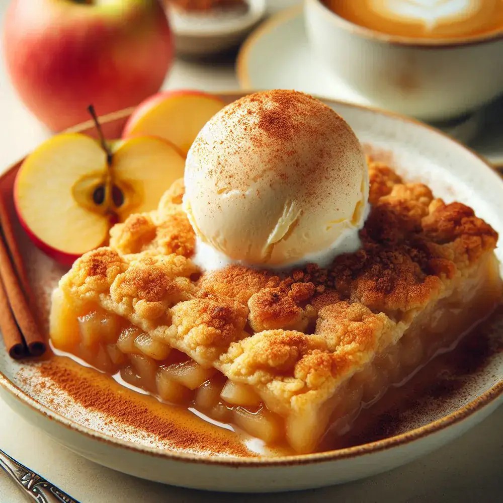 Postre de manzana o plátano