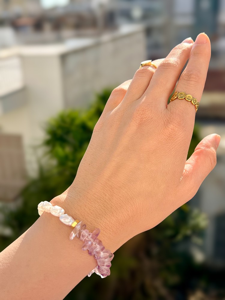 Βραχιόλι Μαργαριτάρι & Αμέθυστος “Blush”