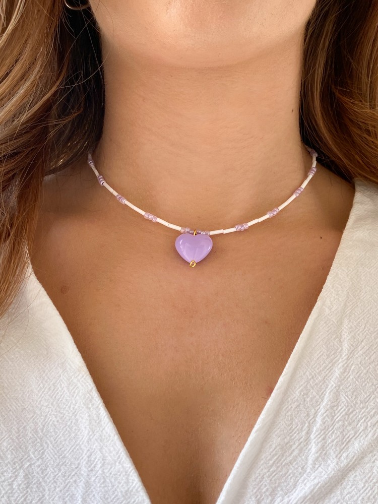 Lilac Heart Necklace