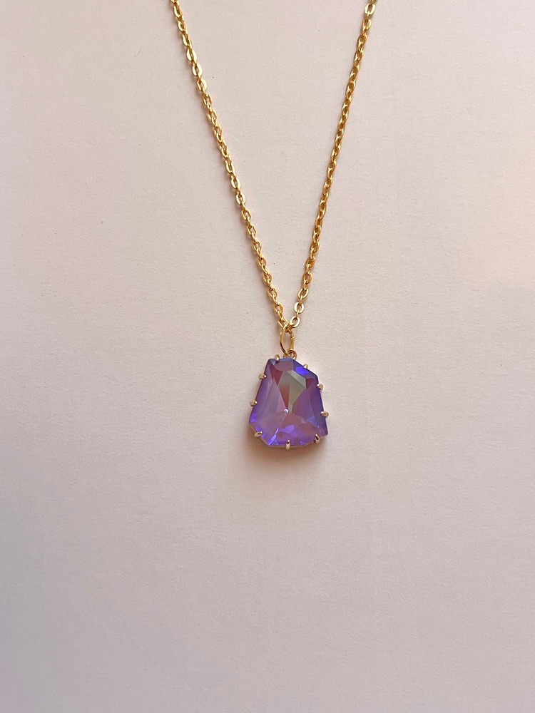 Κολιέ Statement “Amethyst Prism”