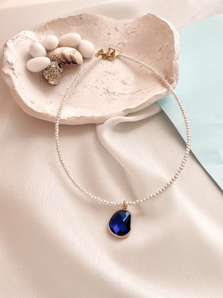 Μαργαριταρένιο Κολιέ “Midnight Sapphire”