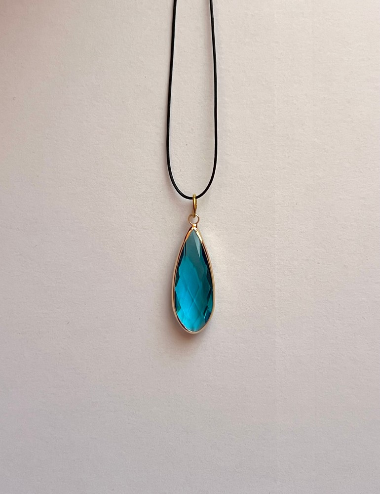 Κολιέ με Μενταγιόν “Teal Teardrop”