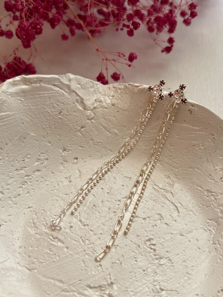 Κρεμαστά Σκουλαρίκια Pearl Chain