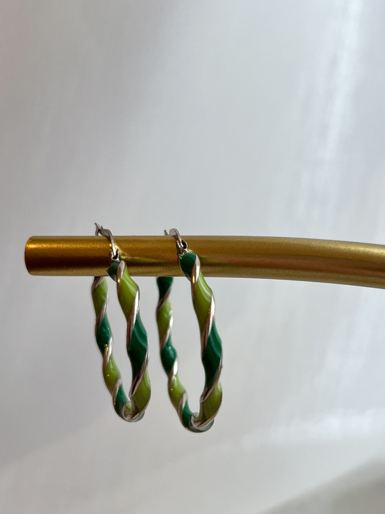Σκουλαρίκια Κρίκοι Emerald Twist