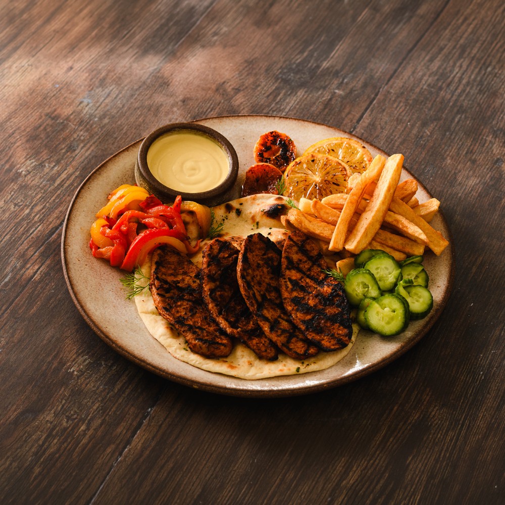 Gulf-Style Saffron & Loomi Grilled Plant-Chicken  دجاج نباتي مشوي على الطريقة الخليجية بالزعفران واللومي